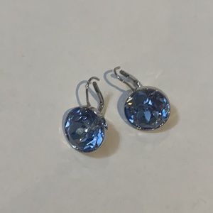 aquamarine drop earrings silver coloured